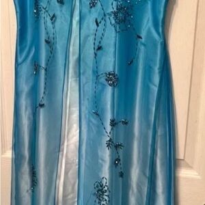 Mariposa Blue Embroidered Dress